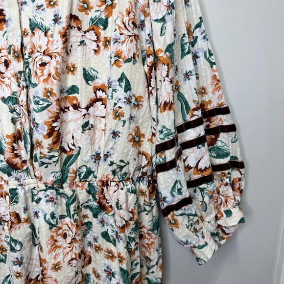 Lauren Conrad Fall Print Floral Ruffle Puff Sleeve Dress Size XXL - Picture 7 of 14